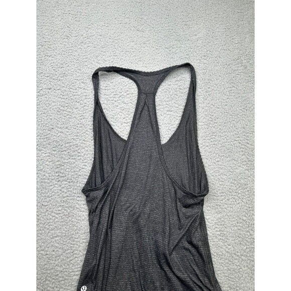 Lululemon Women's 6  Singlet Tank Top Racerback Shirt Heathered Gray Striped - Picture 7 of 7